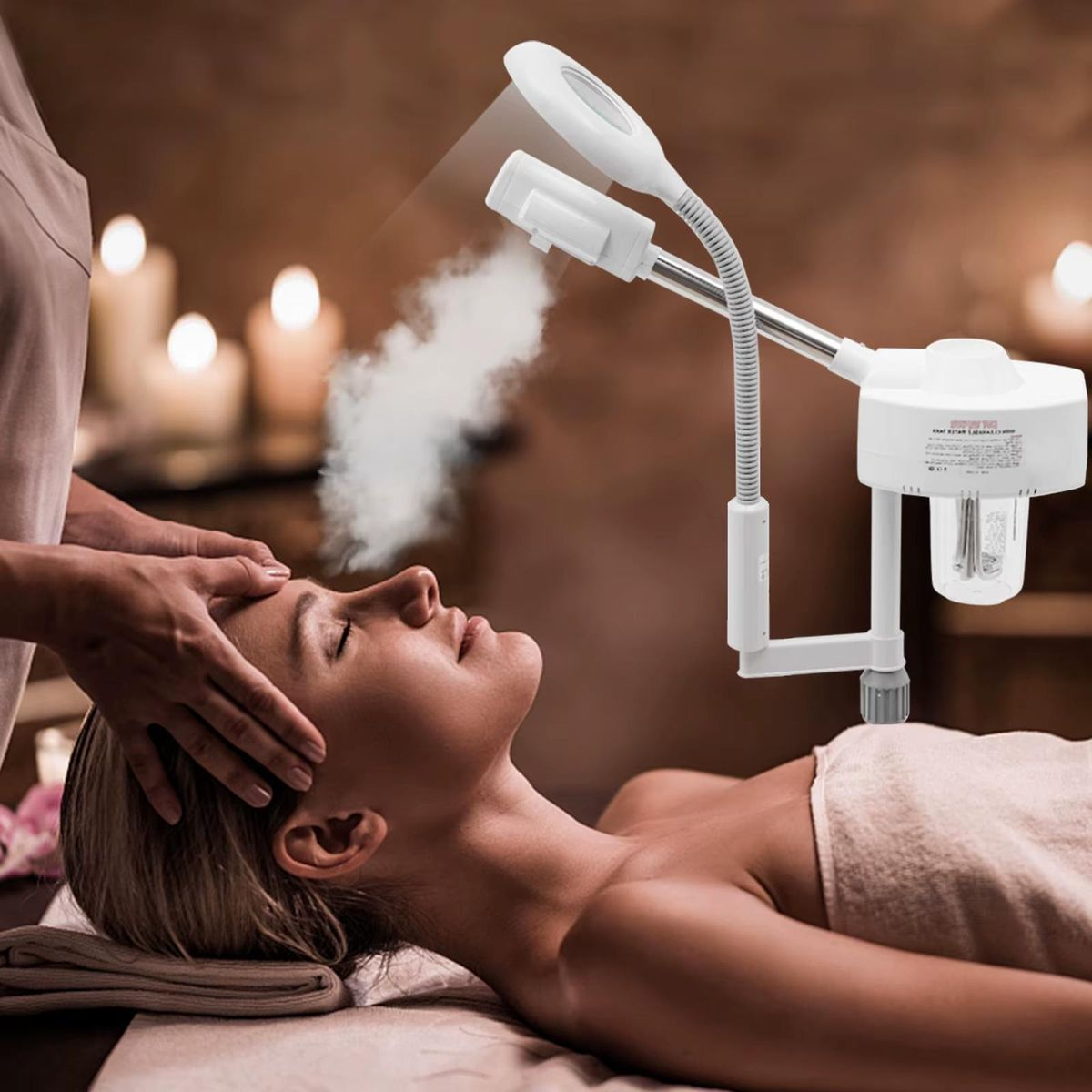 Steam and facial therapy at an aesthetic clinic